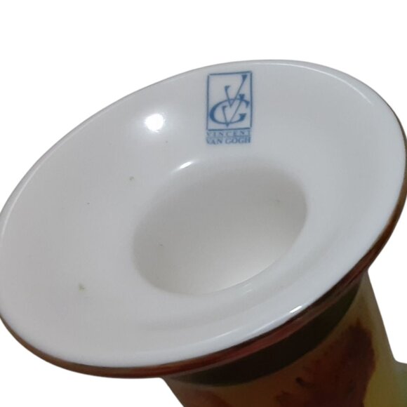 Pair of Van Gogh "Sunflowers" Art-Inspired Candle Holders - Ceramic Decor NWOT - Picture 4 of 5